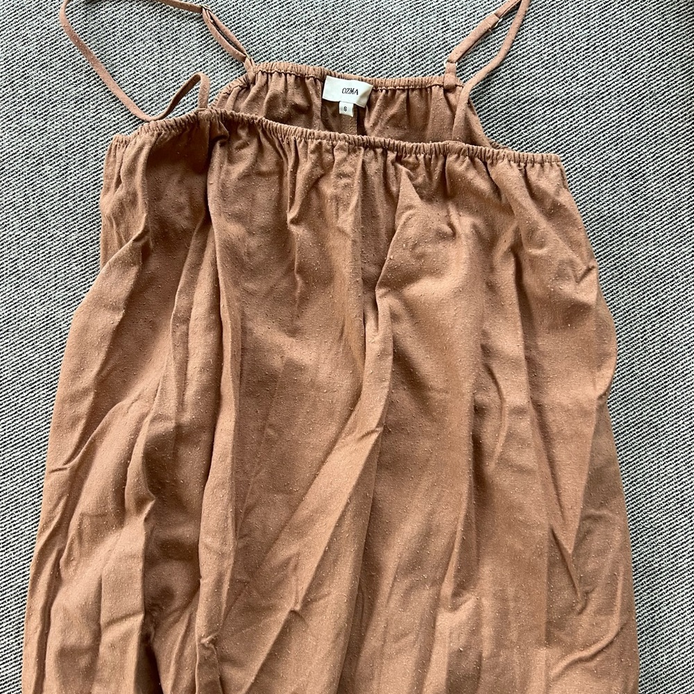 Ozma of California raw silk slip dress